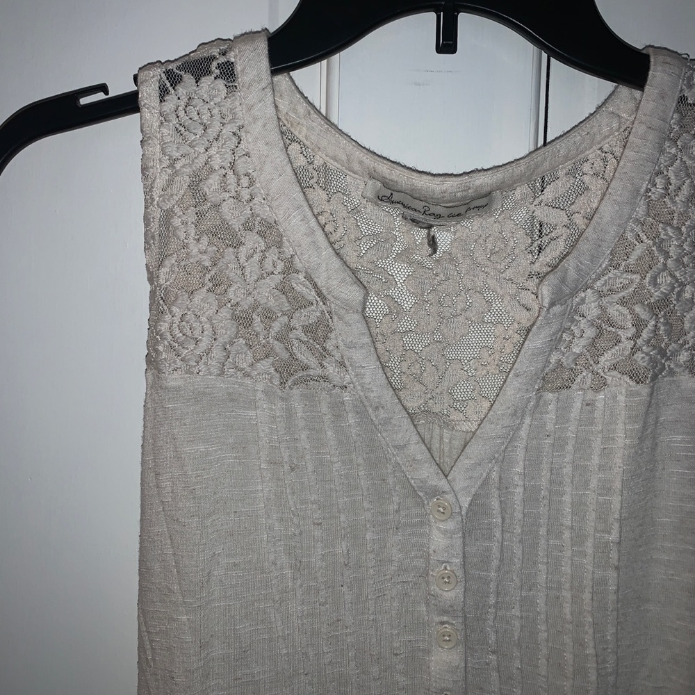 White laced tank top